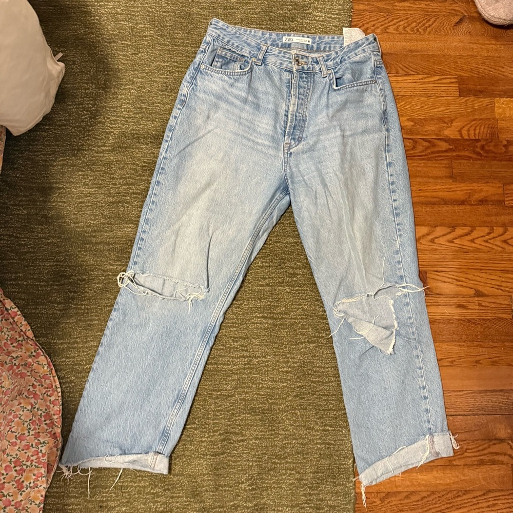 Zara Light Blue Boyfriend Jeans